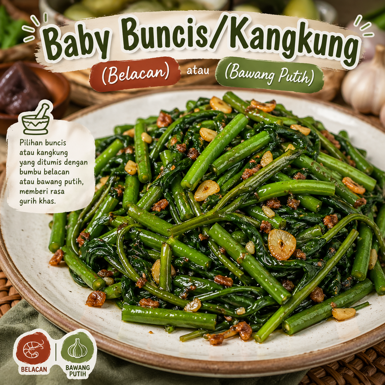Baby Buncis/Kangkung Kedai Tiga Nyonya